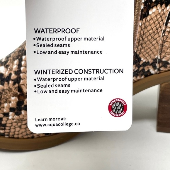 Aqua College Quiana Waterproof Snake Print Booties 7 NIB Pointed Toe Ankle Boots - Picture 12 of 14